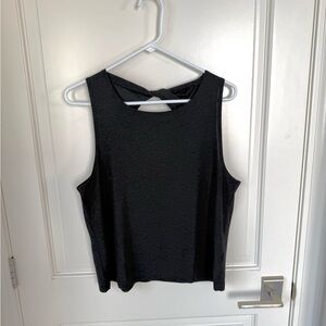 Beyond Yoga Twist-Back Tank Top in Featherweight Black Melange Large ?? No Tag